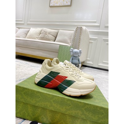 Gucci Men's Rhyton Sneakers with Web Print TDSS26350