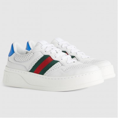 Gucci Men's Sneakers in White Leather with Web TDSS26356