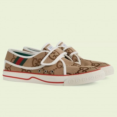 Gucci Men's Tennis 1977 Jumbo GG Sneakers with Velcro Closure TDSS26357