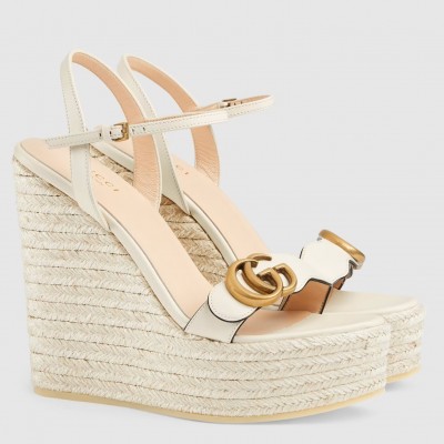 Gucci Platform Espadrilles In White Leather TDSS26032