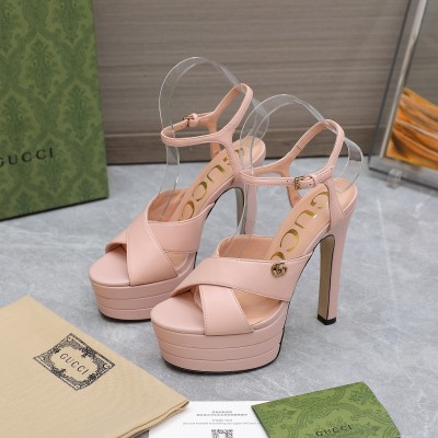 Gucci Platform Sandals 135mm in Pink Leather TDSS26211