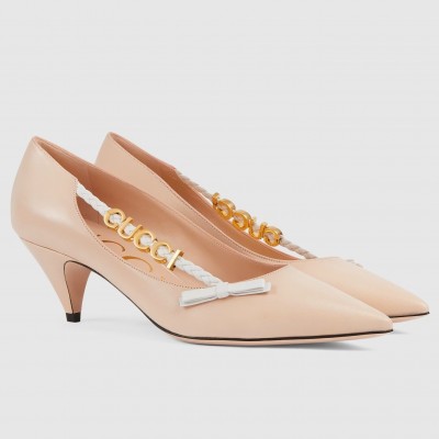 Gucci Pumps in Nude Leather with GUCCI Metal TDSS26153