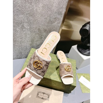 Gucci Slide Sandals in GG Matelasse Canvas with White Leather TDSS26277