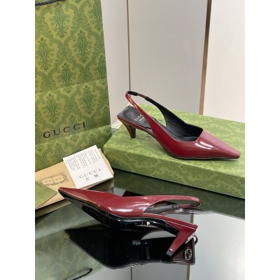 Gucci Slingback Pumps 55mm in Red Patent Leather TDSS26159