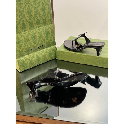 Gucci Thong Sandals 55mm in Black Patent Leather TDSS26223