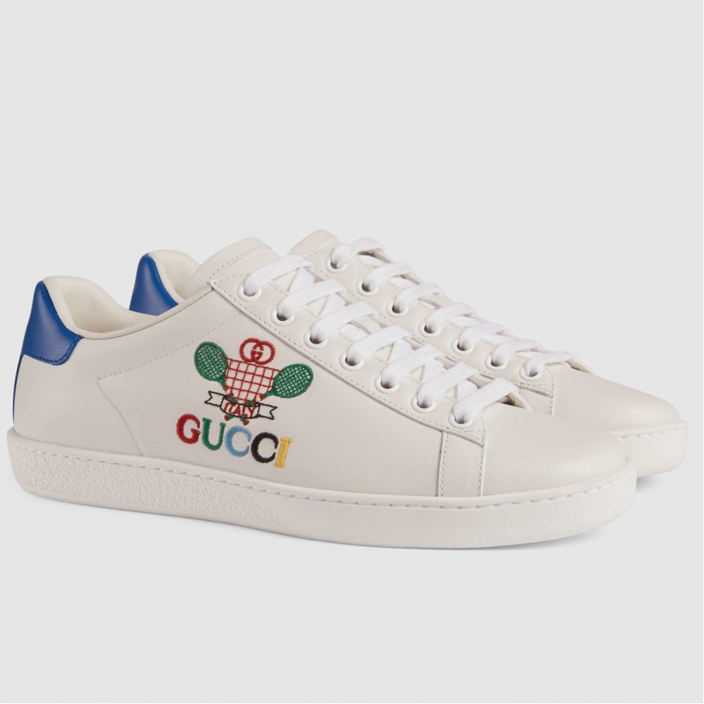 Gucci Women's Ace Sneakers in White Leather with Gucci Tennis TDSS26367