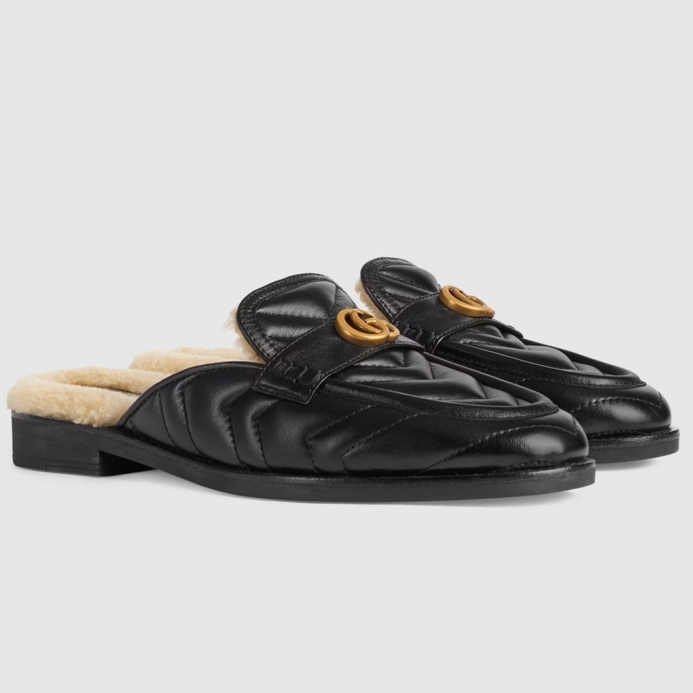 Gucci Women's GG Marmont Slippers with Shearling Lining TDSS26287