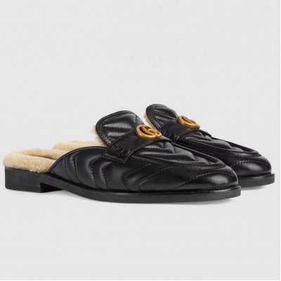 Gucci Women's GG Marmont Slippers with Shearling Lining TDSS26287