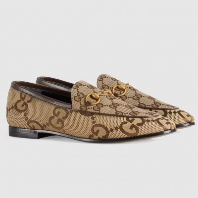 Gucci Women's Jordaan Loafers in Maxi GG canvas TDSS26110