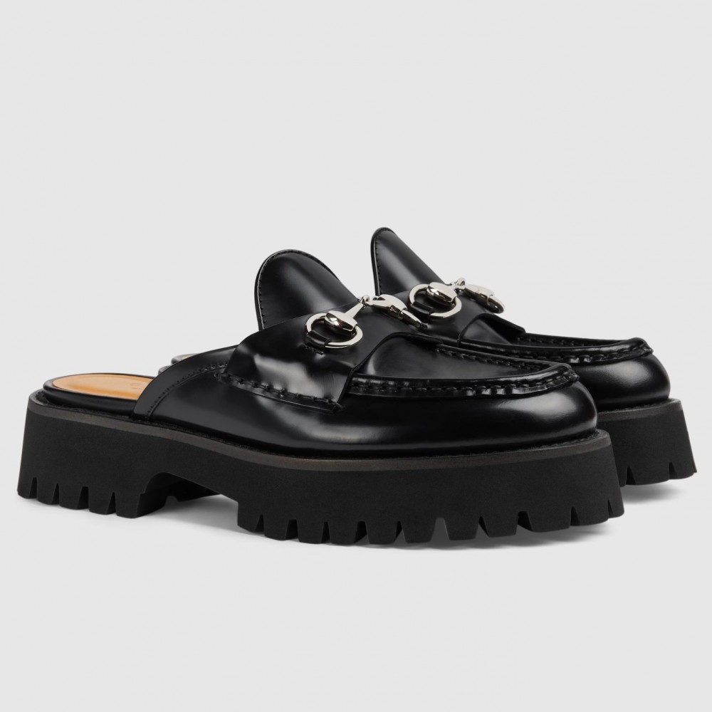 Gucci Women's Mules in Black Leather with Horsebit TDSS26130