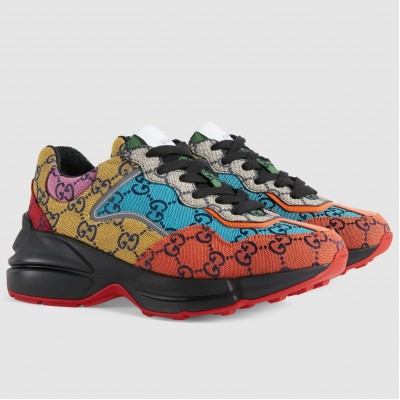 Gucci Women's Rhyton Sneakers In Multicolor GG Canvas TDSS26383