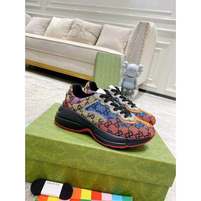 Gucci Women's Rhyton Sneakers In Multicolor GG Canvas TDSS26383