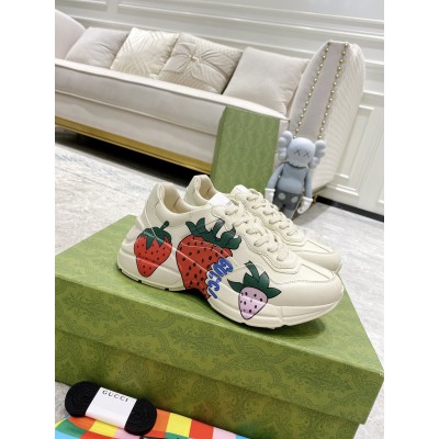 Gucci Women's Rhyton Sneakers With Strawberry Print TDSS26400