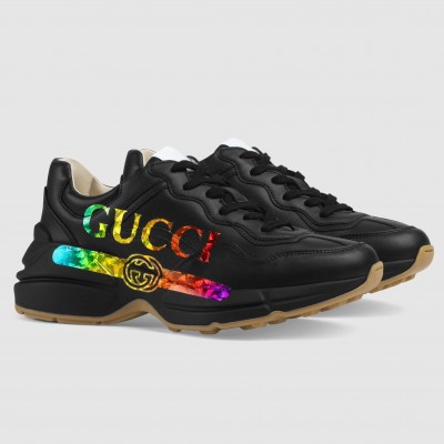 Gucci Women's Rhyton Sneakers with Iridescent Gucci Logo TDSS26396