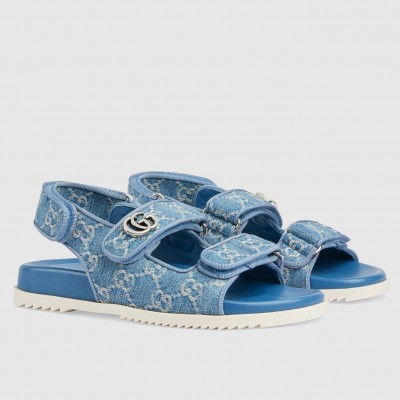 Gucci Women's Sandals in Light Blue Denim with Double G TDSS26233