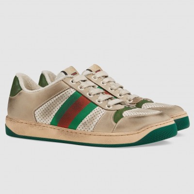 Gucci Women's Screener Sneakers in Distressed Leather TDSS26402