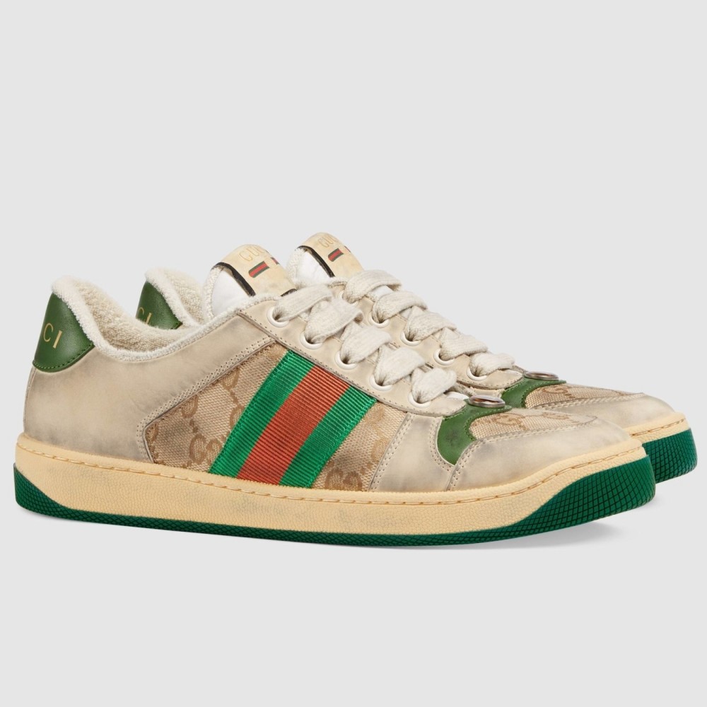 Gucci Women's Screener Sneakers with Green Details TDSS26404