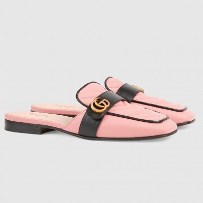 Gucci Women's Slippers in Pink Leather with Double G TDSS26300