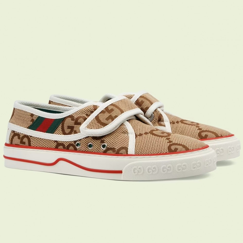 Gucci Women's Tennis 1977 Velcro Sneakers in Jumbo GG Canvas TDSS26413