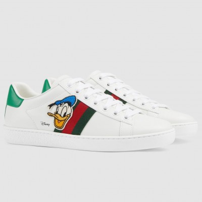 Gucci Women's White Ace Sneakers with Disney Donald Duck TDSS26061