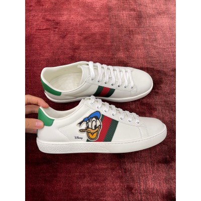 Gucci Women's White Ace Sneakers with Disney Donald Duck TDSS26061