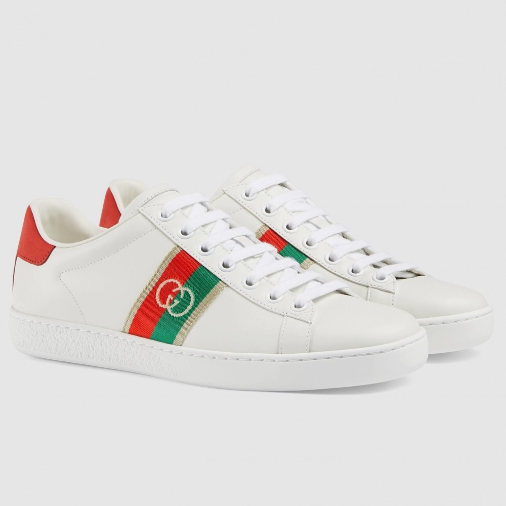 Gucci Women's White Ace Sneakers with Interlocking G TDSS26414