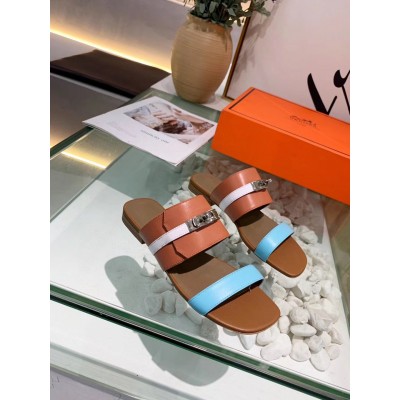 Hermes Avenue Sandals In Multicolour Calfskin TDSS13058