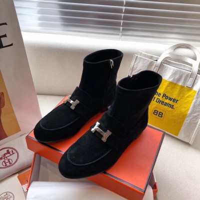 Hermes Black Saint Honore Ankle Boots TDSS13062