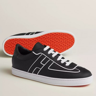 Hermes Boomerang Sneakers In Black Epsom Calfskin TDSS13067