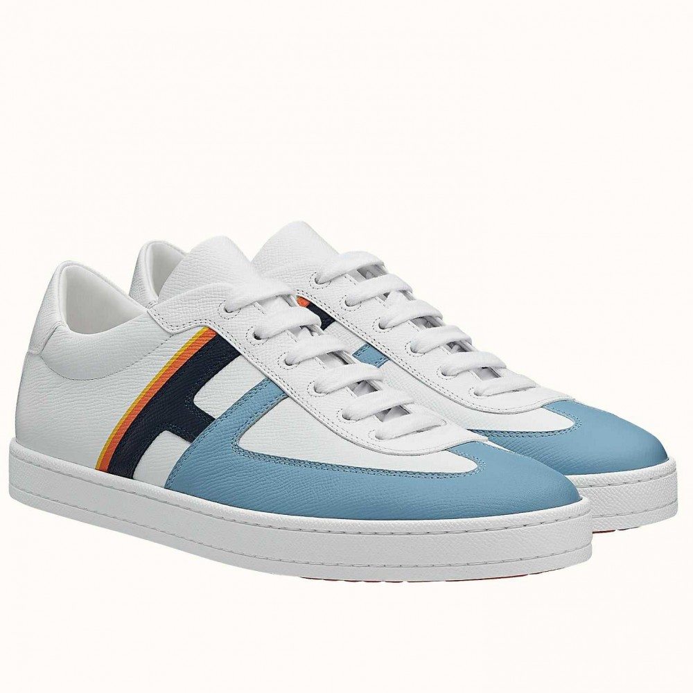 Hermes Boomerang Sneakers In Multicolore Blue Leather TDSS13070