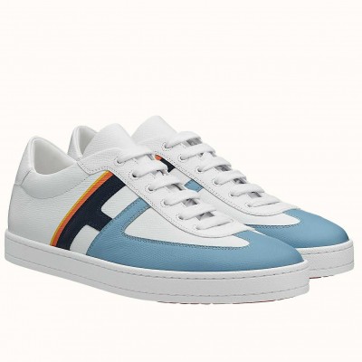 Hermes Boomerang Sneakers In Multicolore Blue Leather TDSS13070