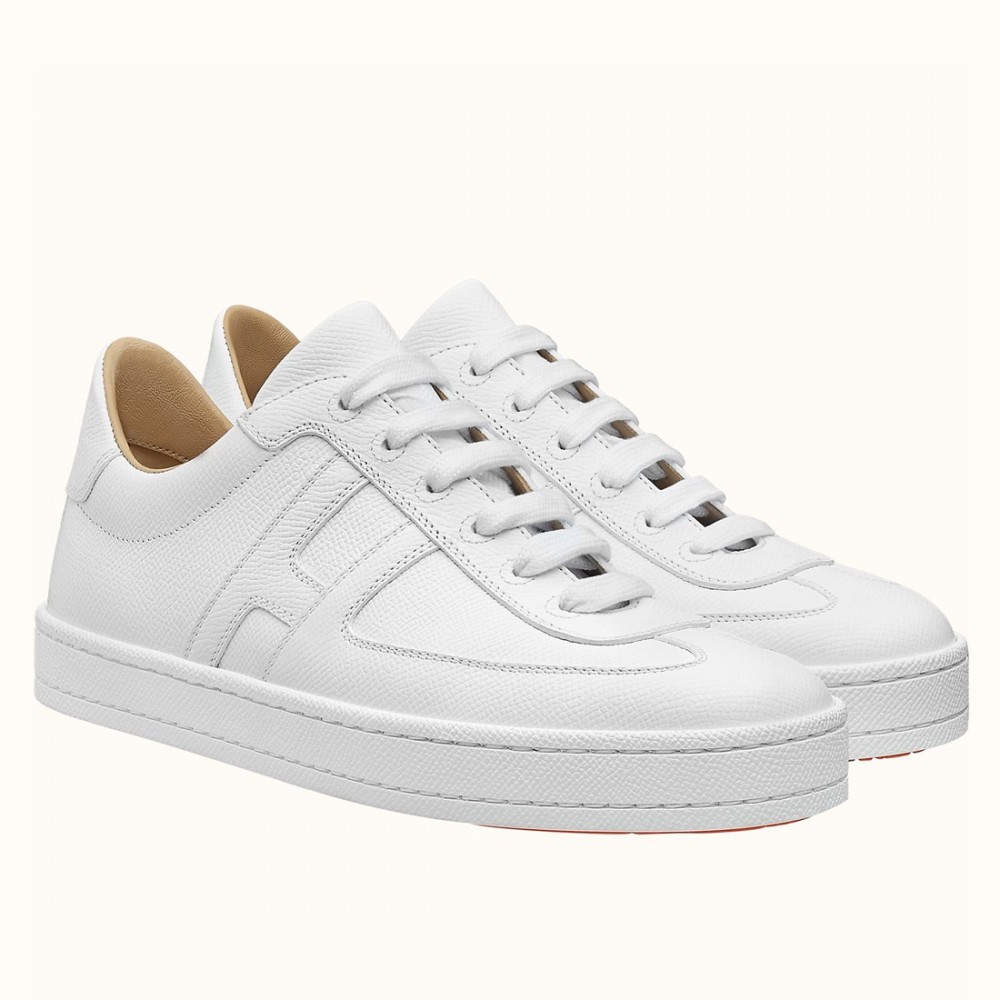 Hermes Boomerang Sneakers In White Epsom Leather TDSS13075