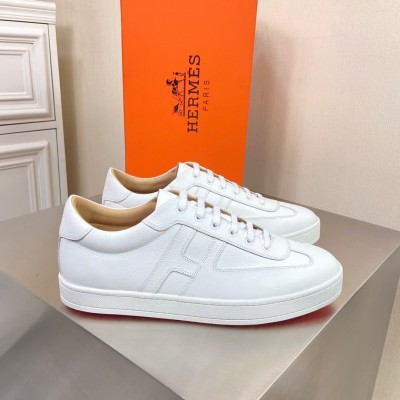 Hermes Boomerang Sneakers In White Epsom Leather TDSS13075