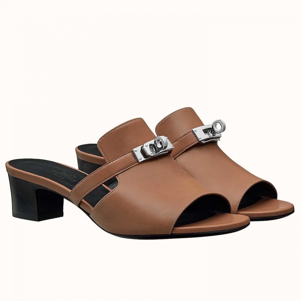 Hermes Candy 40mm Sandals In Brown Calfskin TDSS13083