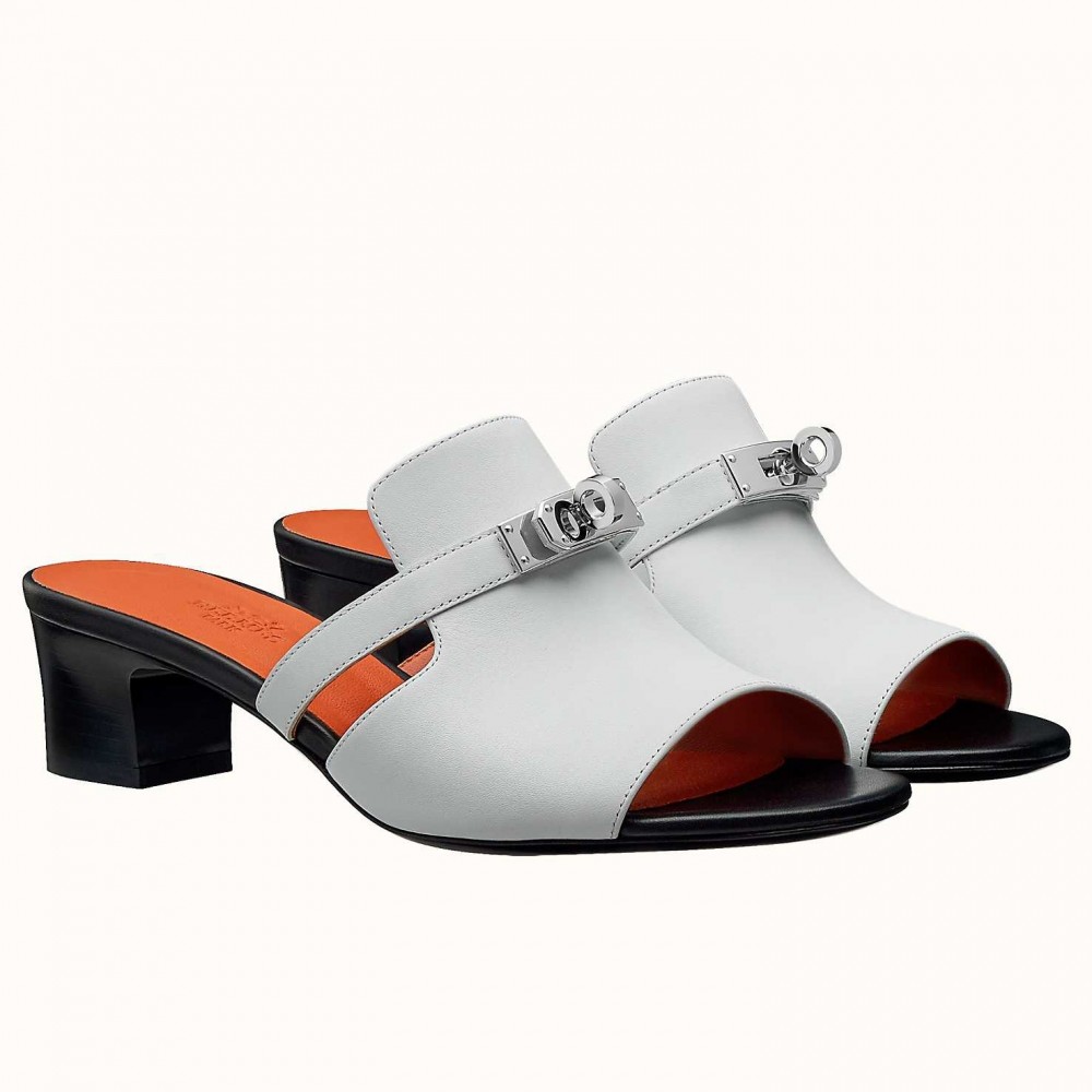 Hermes Candy 40mm Sandals In White Calfskin TDSS13085