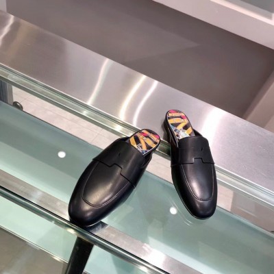 Hermes Catena Mules In Black Calfskin TDSS13086