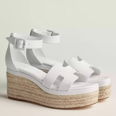 Hermes Elda Espadrilles in White Leather TDSS13097