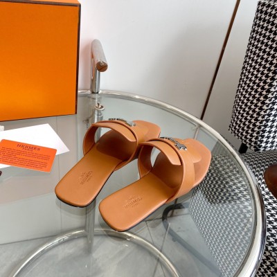 Hermes Galerie Sandals In Brown Calfskin TDSS13121