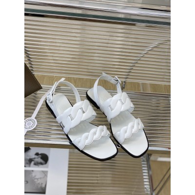 Hermes Grace Sandals in White Nappa Leather TDSS13125