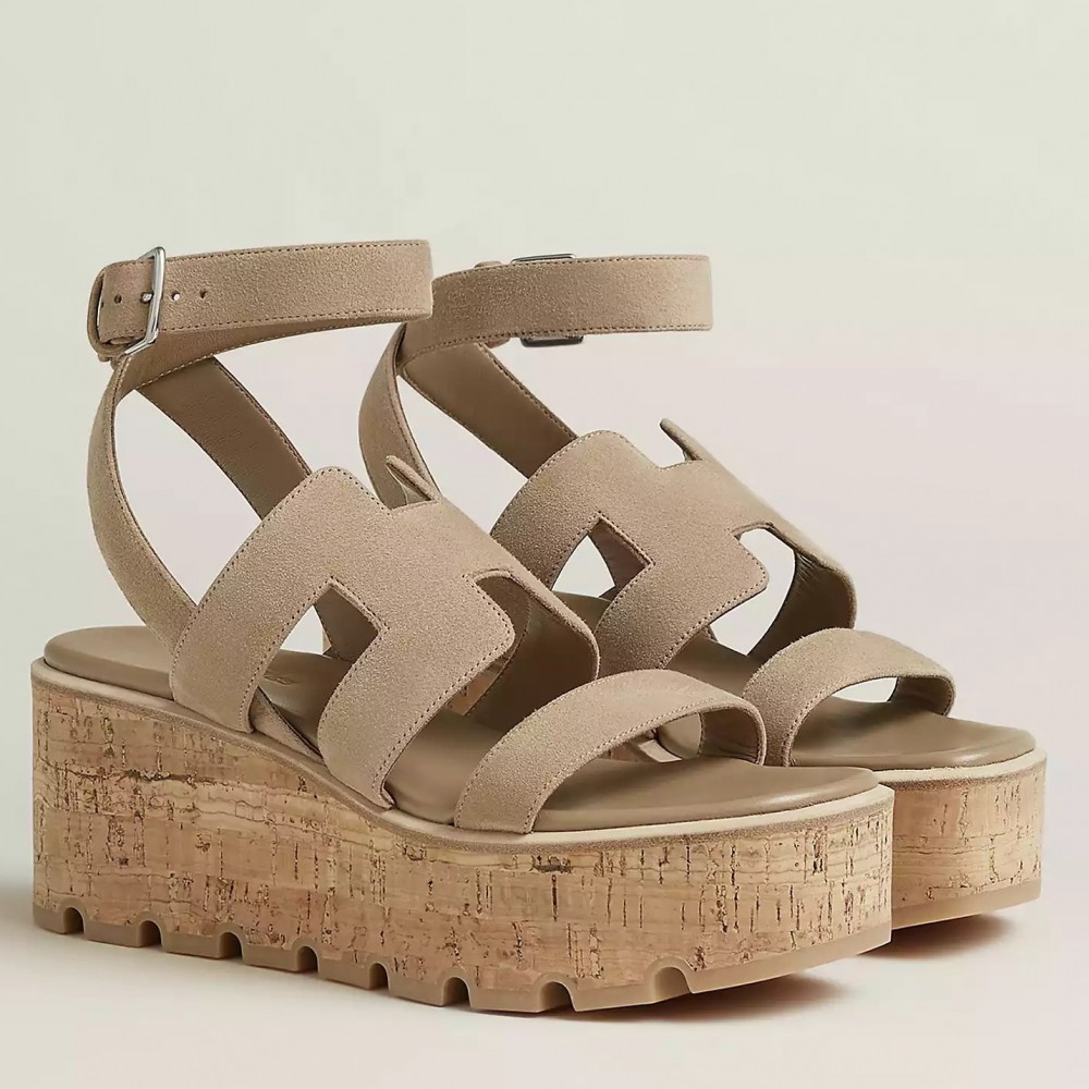 Hermes Havane 30 Sandals in Beige Suede Leather TDSS13127