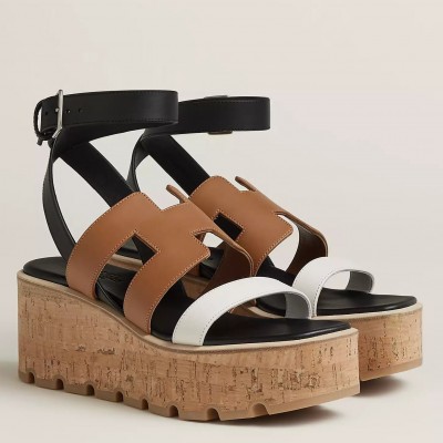 Hermes Havane 30 Sandals in Bi-color Calfskin Leather TDSS13128