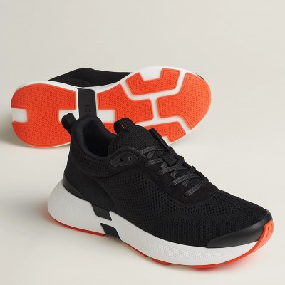 Hermes Heros Sneakers in Black Technical Knit TDSS13135