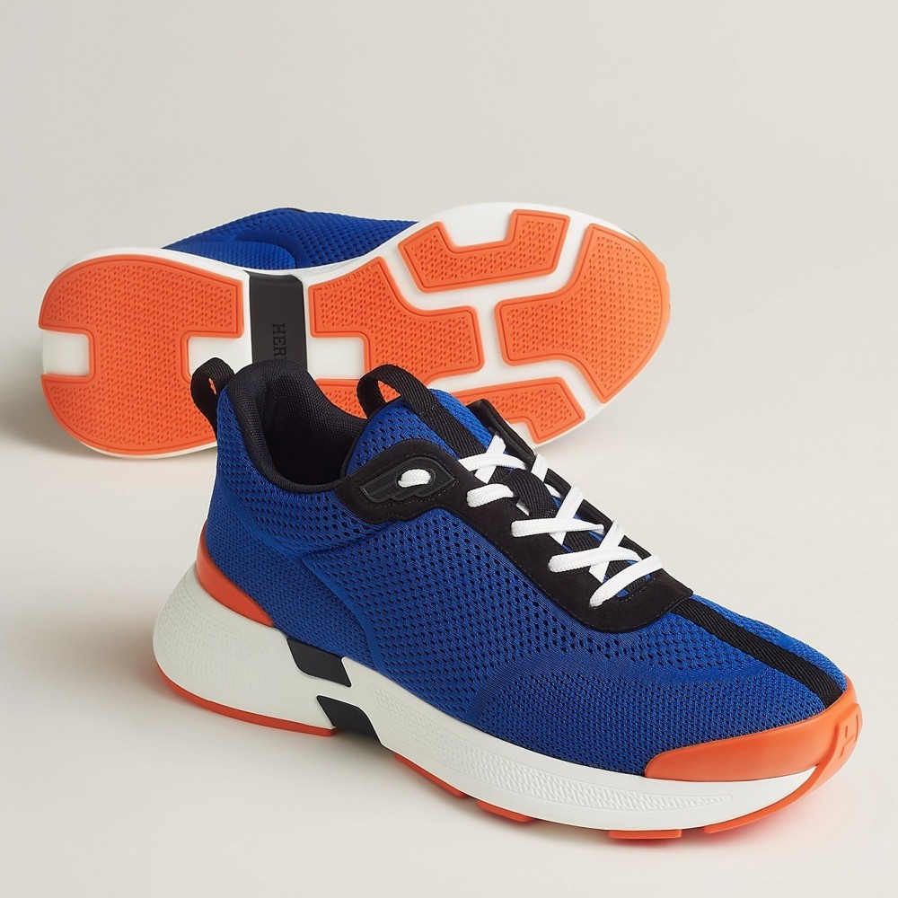 Hermes Heros Sneakers in Blue Technical Knit TDSS13136