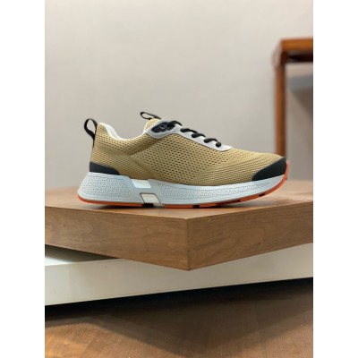 Hermes Heros Sneakers in Khaki Technical Knit TDSS13137