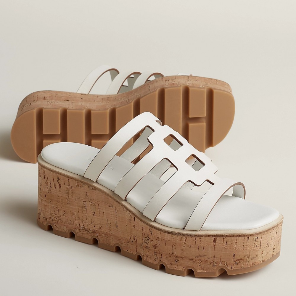 Hermes Isabella 30 Sandals in White Calfskin TDSS13147