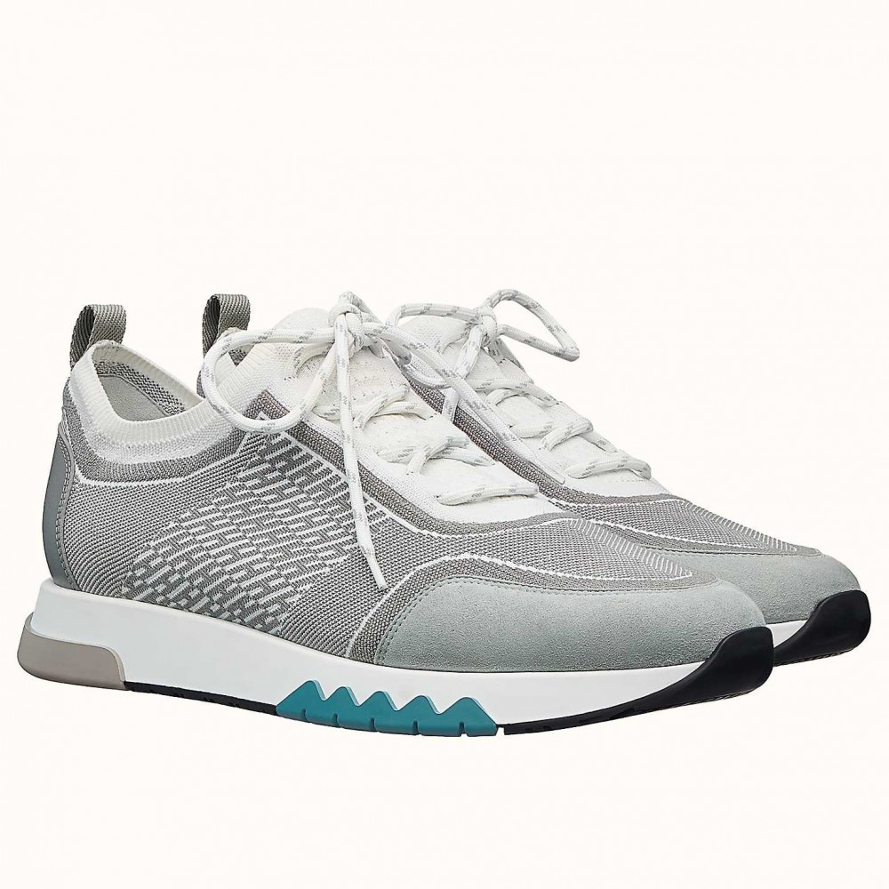 Hermes Addict Sneakers In Grey Knit TDSS13158