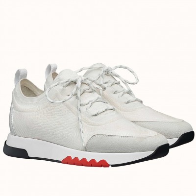 Hermes Addict Sneakers In White Knit TDSS13160