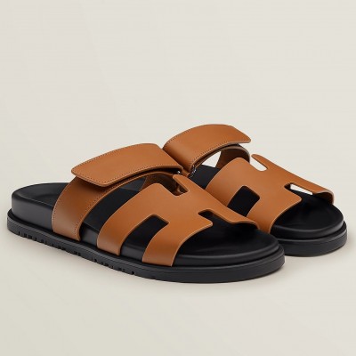 Hermes Chypre Sandals in Brown Calfskin TDSS13173