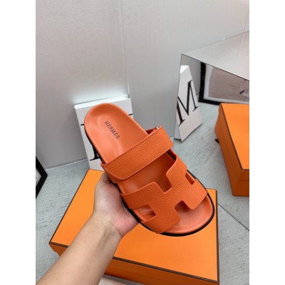 Hermes Chypre Sandals in Orange Epsom Calfskin TDSS13175