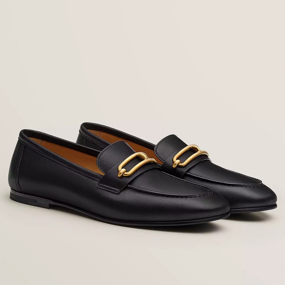 Hermes Colette Loafers In Black Calfskin TDSS13177